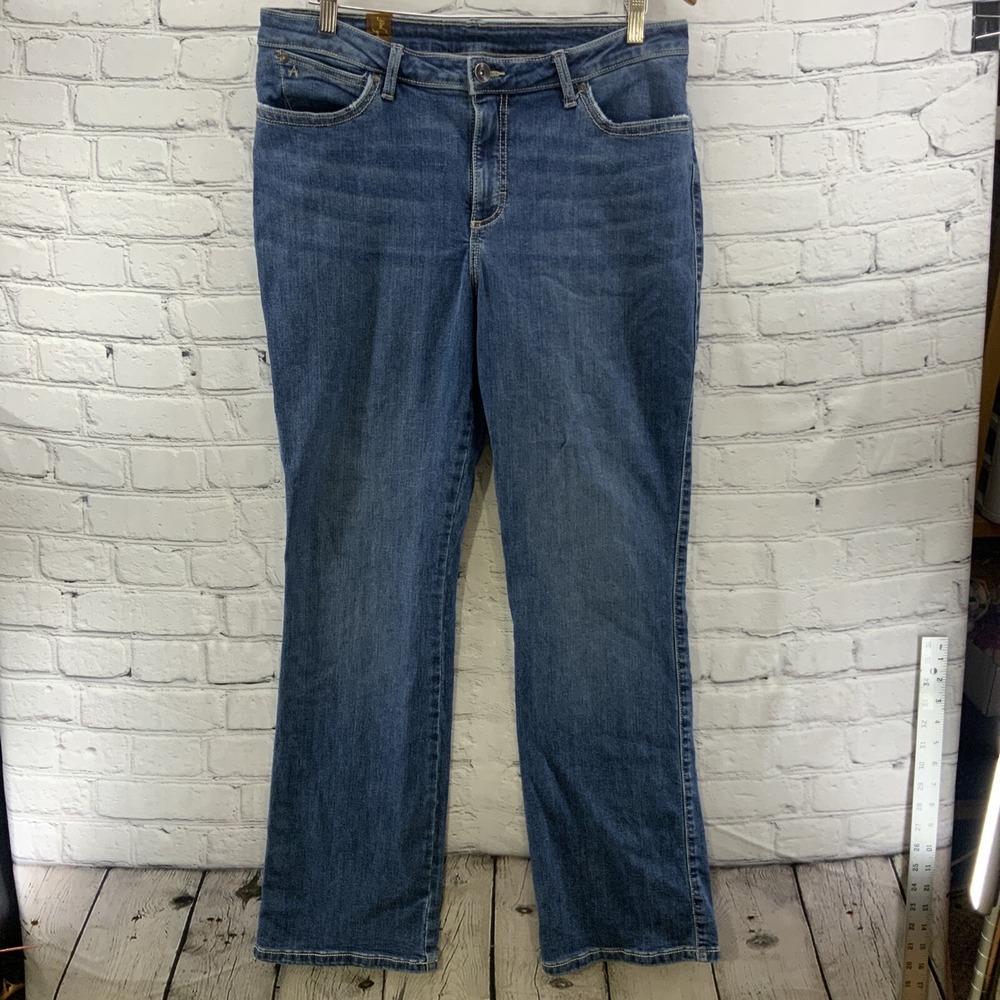 Aura Blue Jeans Womens Sz 34 Straight Fit High Waisted‎